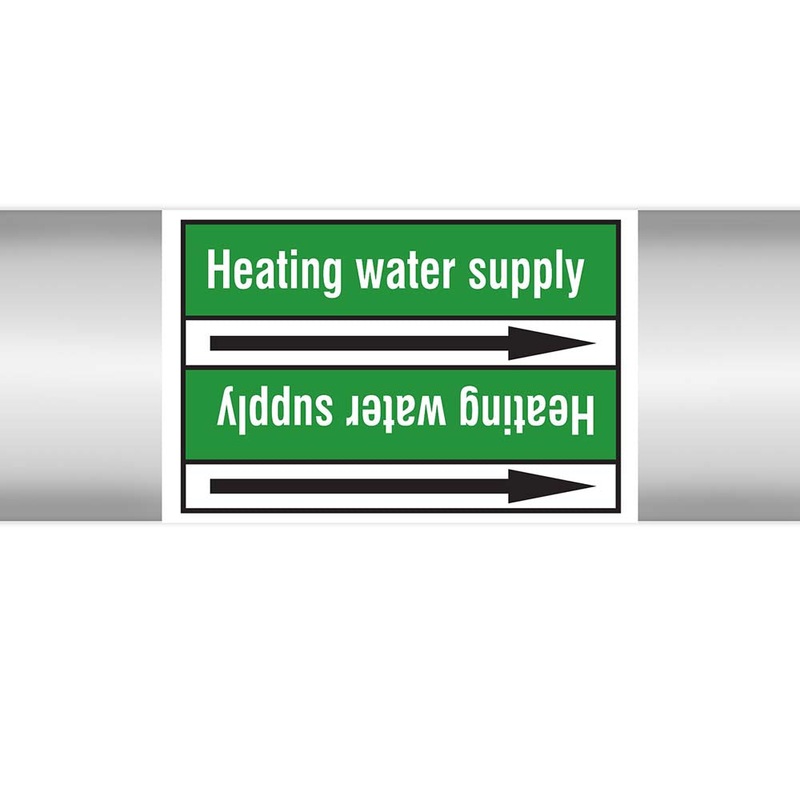 N022974 – Brady Pipe Marker On Roll Heating Water Supply 100mm x 33 m