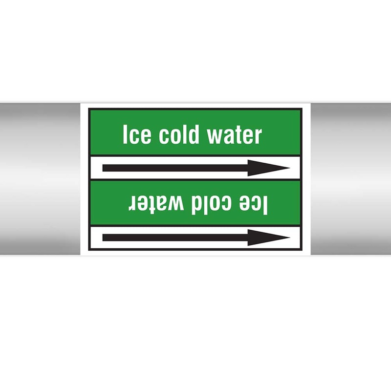 N022981 – Brady Pipe Marker On Roll Icecold Water 100mm x 33 m
