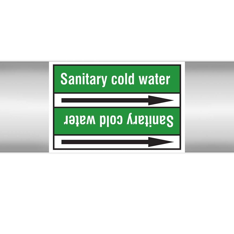 N022994 – Brady Pipe Marker On Roll Sanitary Cold Water 100mm x 33 m