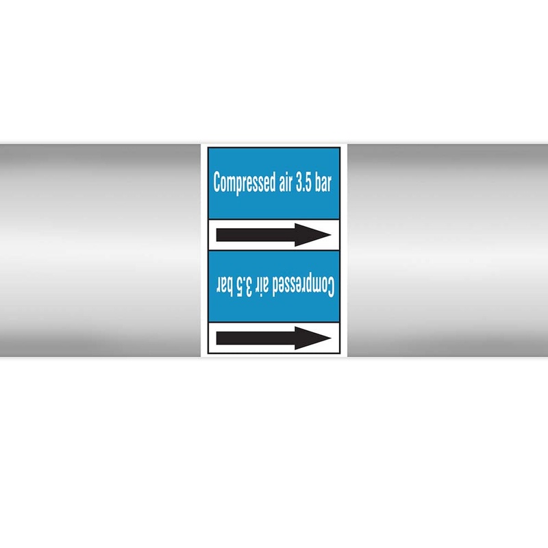 N023013 – Brady Pipe Marker On Roll Compressed Air 3.5 Bar 100.00mm x 33m