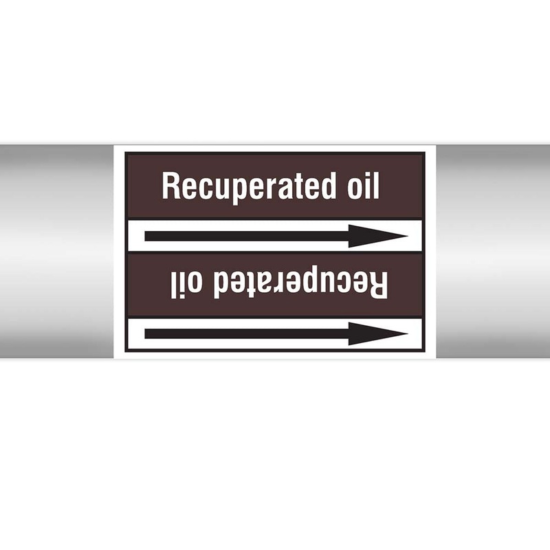 N023038 – Brady Pipe Marker On Roll Recuperated Oil 100mm x 33 m