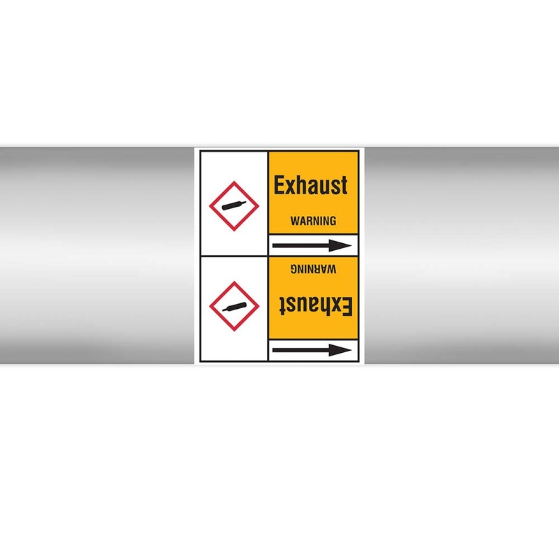 N023042 – Brady Pipe Marker On Roll Exhaust 127.00mm x 33m