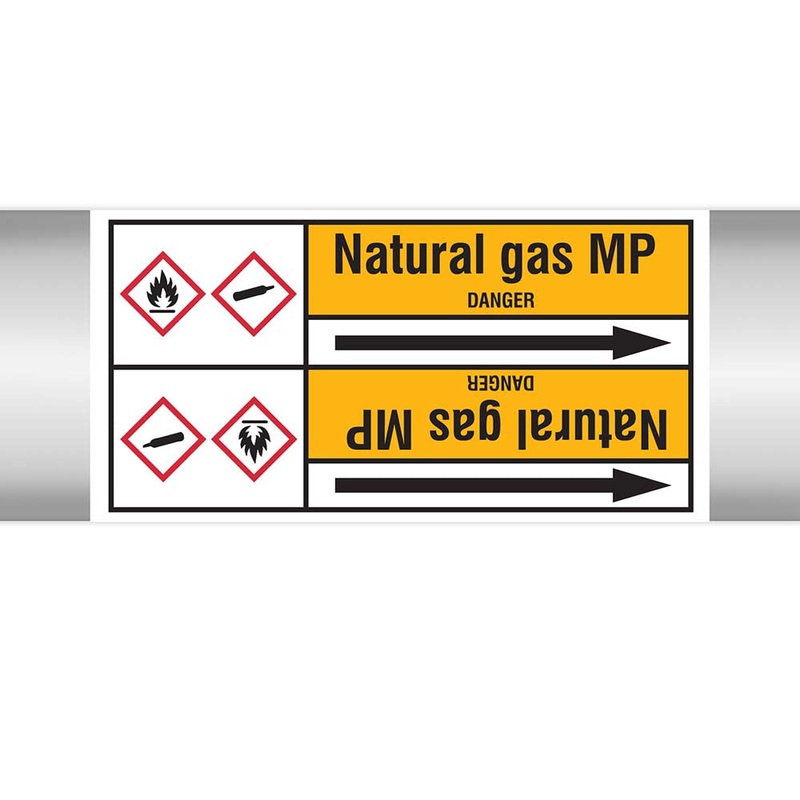 N023046 – Brady Pipe Marker On Roll Natural Gas Mp 100.00mm x 33m