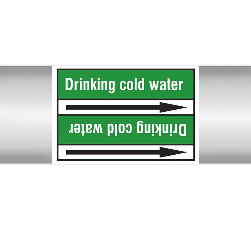 N023068 – Brady Pipe Marker On Roll Drinking Cold Water 100mm x 33 m