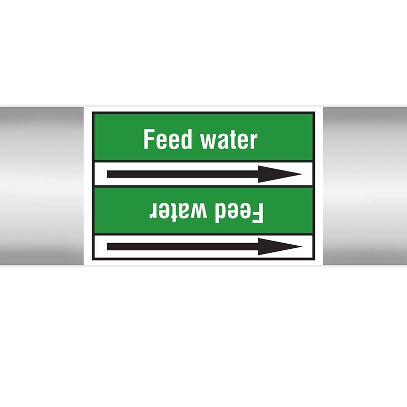 N023069 – Brady Pipe Marker On Roll Feed Water 100mm x 33 m