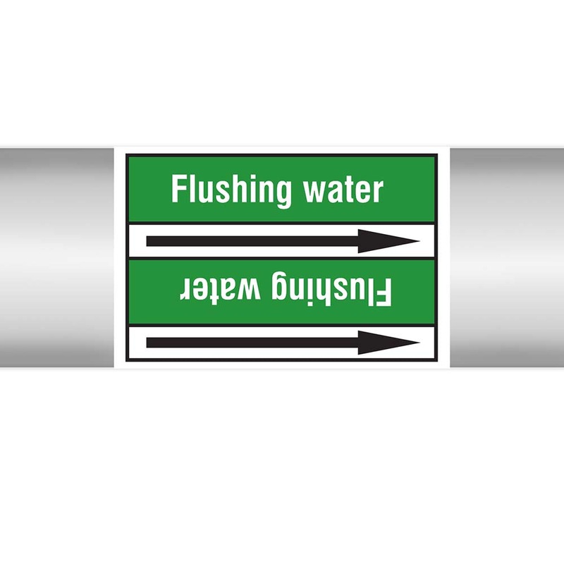 N023070 – Brady Pipe Marker On Roll Flushing Water 100mm x 33 m