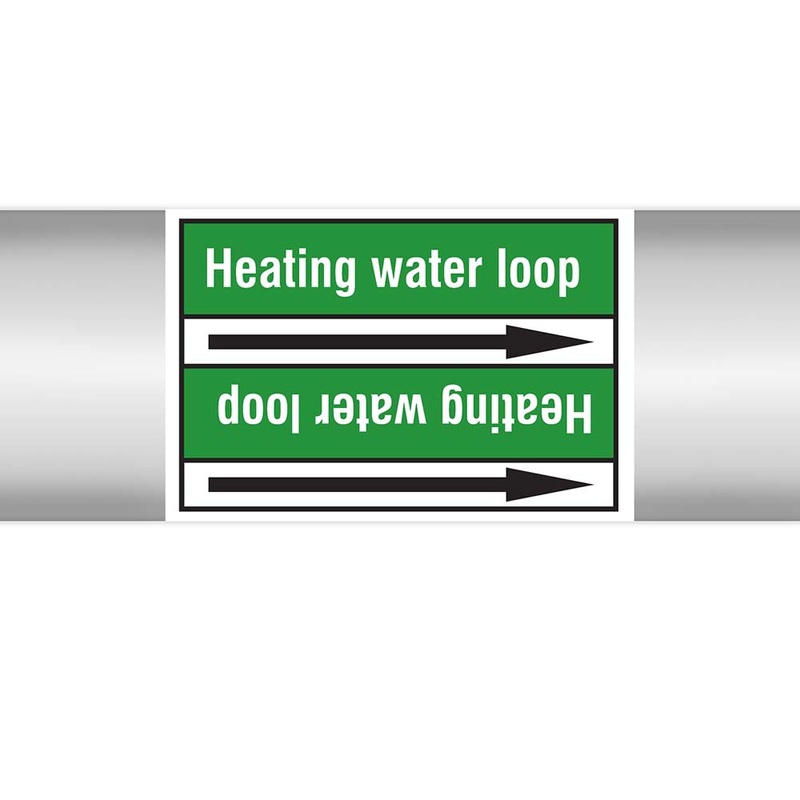 N023072 – Brady Pipe Marker On Roll Heating Water Loop 100mm x 33 m