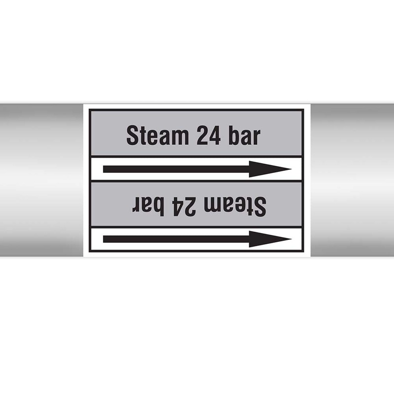 N022954 – Brady Pipe Marker On Roll – Steam 24 Bar 100mm x 33 m