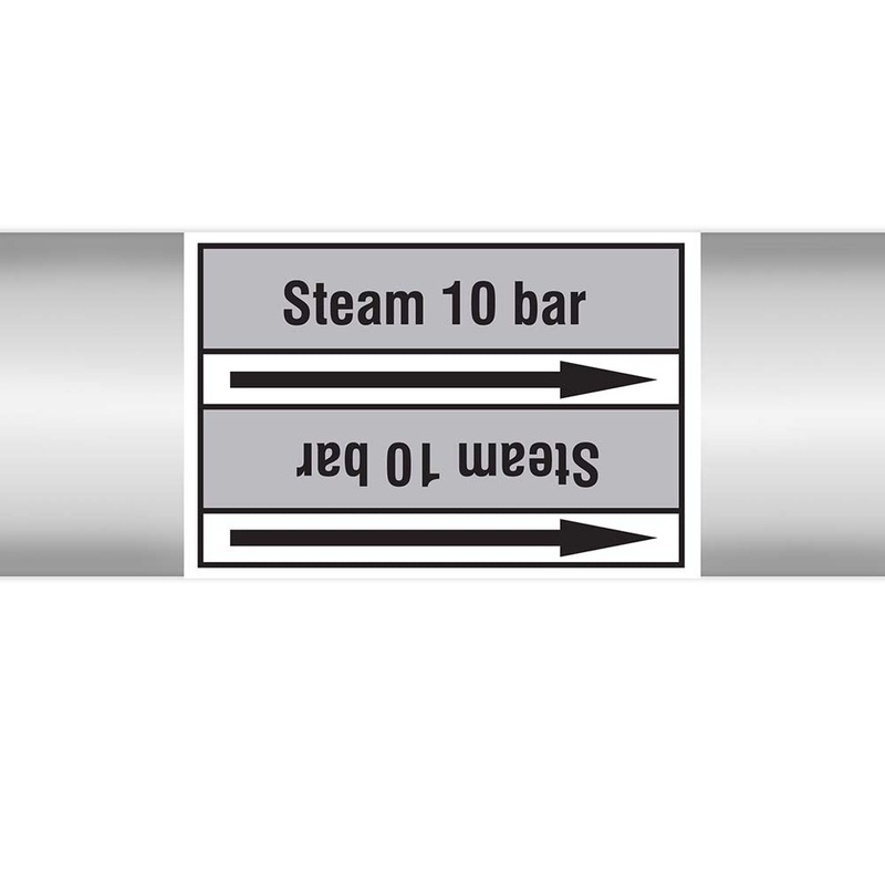 N023053 – Brady Pipe Marker On Roll – Steam 10 Bar 100.00mm x 33m