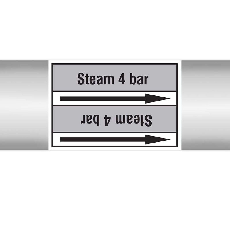 N023055 – Brady Pipe Marker On Roll – Steam 4 Bar 100.00mm x 33m