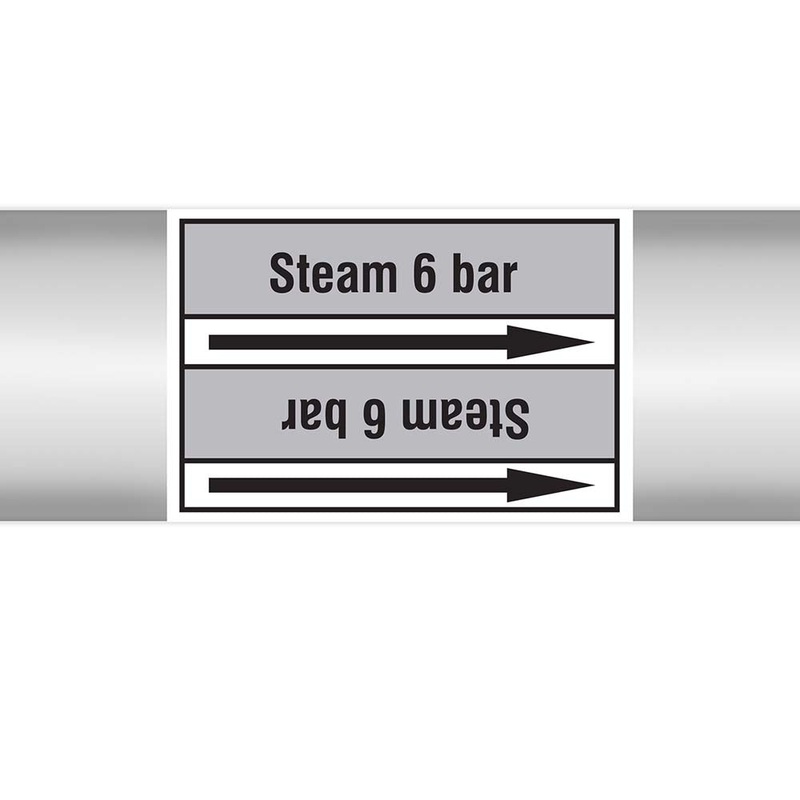 N023056 – Brady Pipe Marker On Roll – Steam 6 Bar 100.00mm x 33m