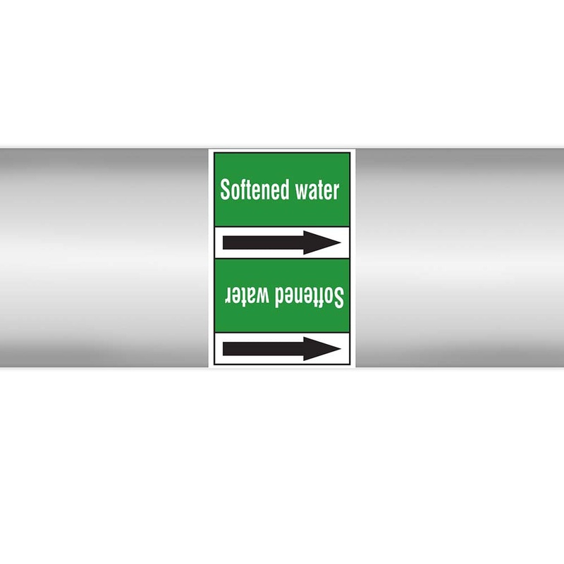 N023101 – Brady Pipe Marker On Roll Softened Water 100mm x 33 m