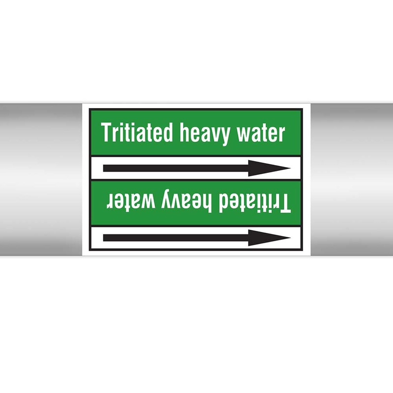 N023103 – Brady Pipe Marker On Roll Tritiated Heavy Water 100mm x 33 m