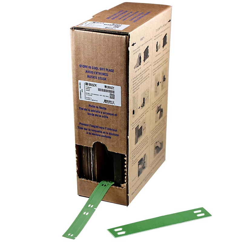 311961 Brady BM7-10×60-7643-GN Bulk Linerless B-7643 cable tags for BMP61 10.00mm x 60.00mm