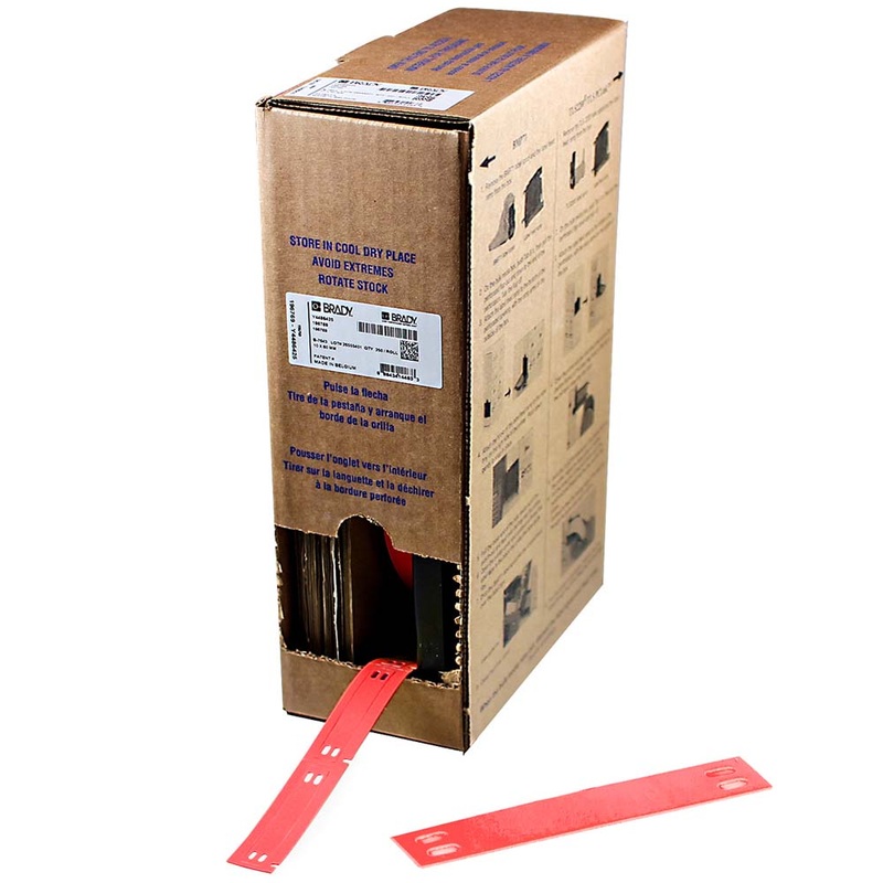 311963 Brady BM7-10×60-7643-RD Bulk Linerless B-7643 cable tags for BMP61 10.00mm x 60.00mm