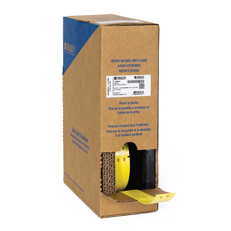 312176 Brady BM-15×75-7643-YL Bulk Linerless B-7643 cable tags for BMP61 15.00mm x 75.00mm