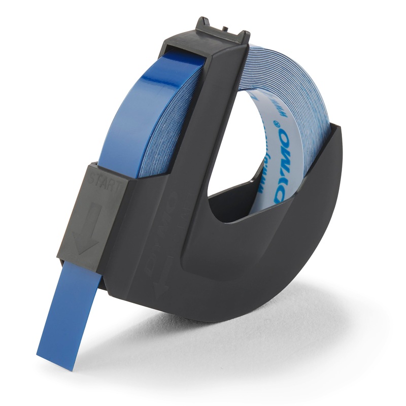 DYMO 520106 White on Blue Embossing Tape