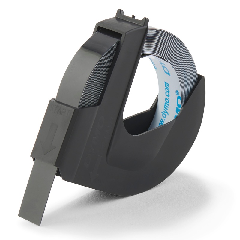 DYMO 520109 White on Black Embossing Tape 9 mm x 3 m roll