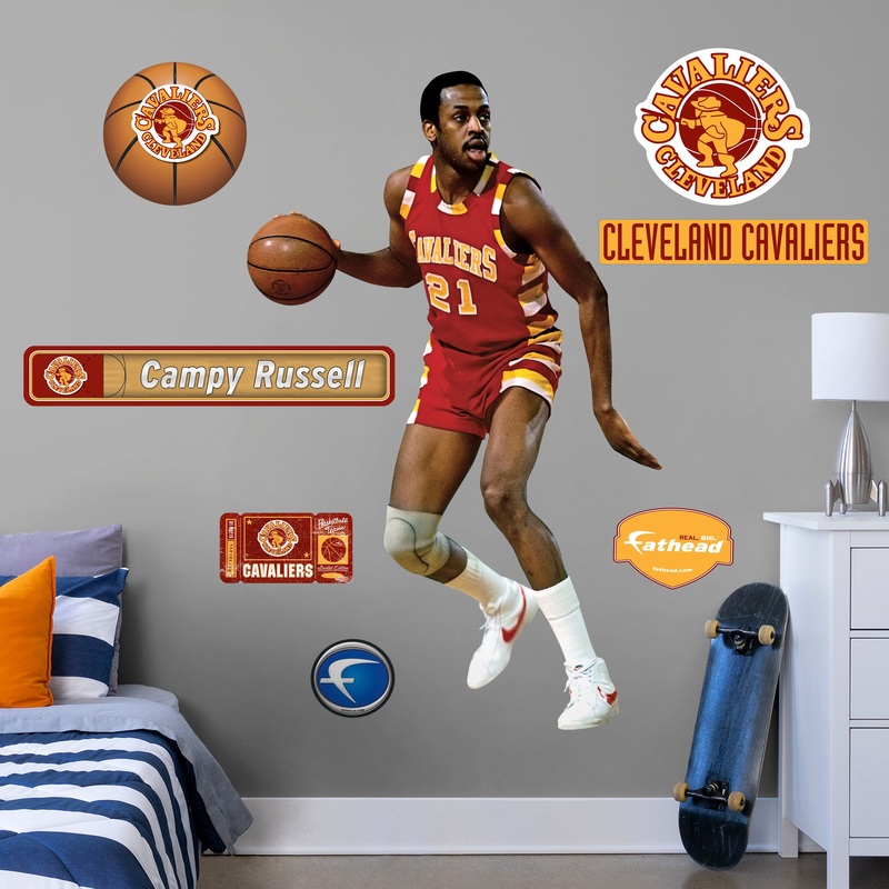 Campy Russell – Legends Mural – Peel & Stick Poster – Official NBA – Cleveland Cavaliers – Reusable Vinyl Wall Decal