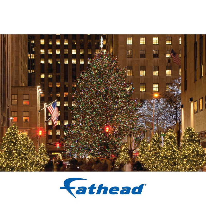 Christmas:  Tree in the City Poster        –   Removable     Adhesive Decal