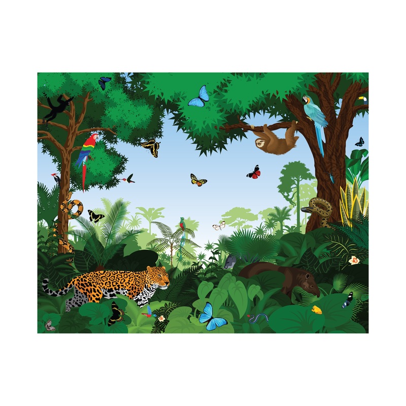 Jungle:  Jungle Spirit Mural        –   Removable Wall   Adhesive Decal