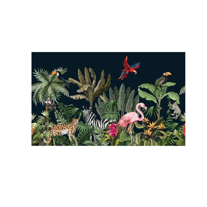 Jungle:  Night in the Jungle Mural        –   Removable Wall   Adhesive Decal
