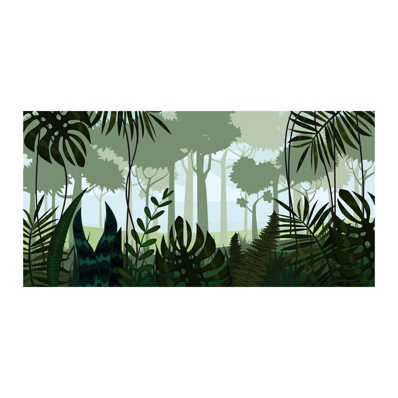 Jungle:  Plants Mural        –   Removable Wall   Adhesive Decal