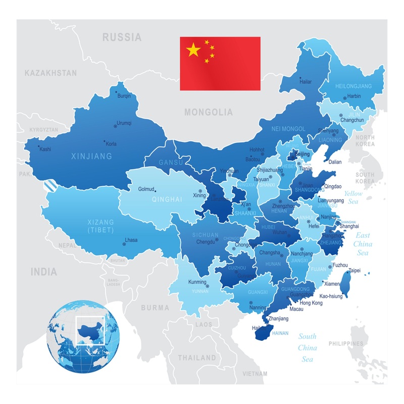 Maps of Asia: China Mural        –   Removable Wall   Adhesive Decal