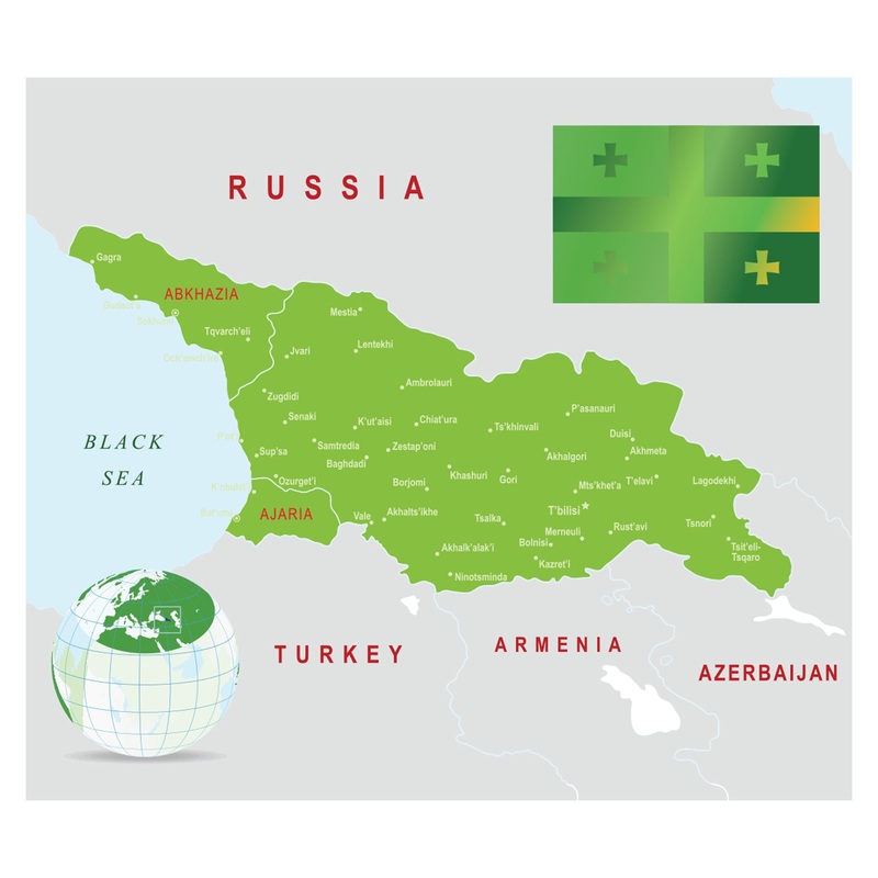 Maps of Asia: Georgia Mural        –   Removable Wall   Adhesive Decal