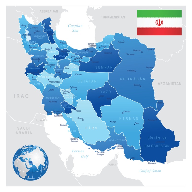 Maps of Asia: Iran Mural        –   Removable Wall   Adhesive Decal