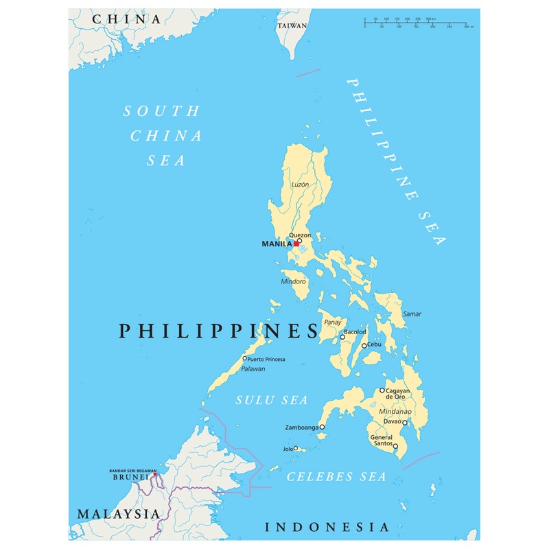 Maps of Asia: Philippines Mural        –   Removable Wall   Adhesive Decal