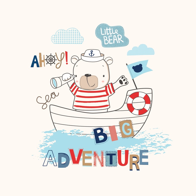 Nursery:  Adventure Mural        –   Removable Wall   Adhesive Decal