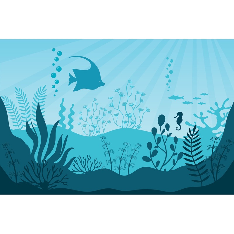 Nursery:  All Blue Mural        –   Removable Wall   Adhesive Decal