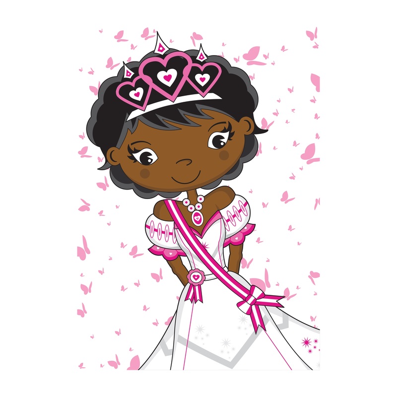 Nursery Princess:  White Dress Part 1 Mural        –   Removable Wall   Adhesive Decal