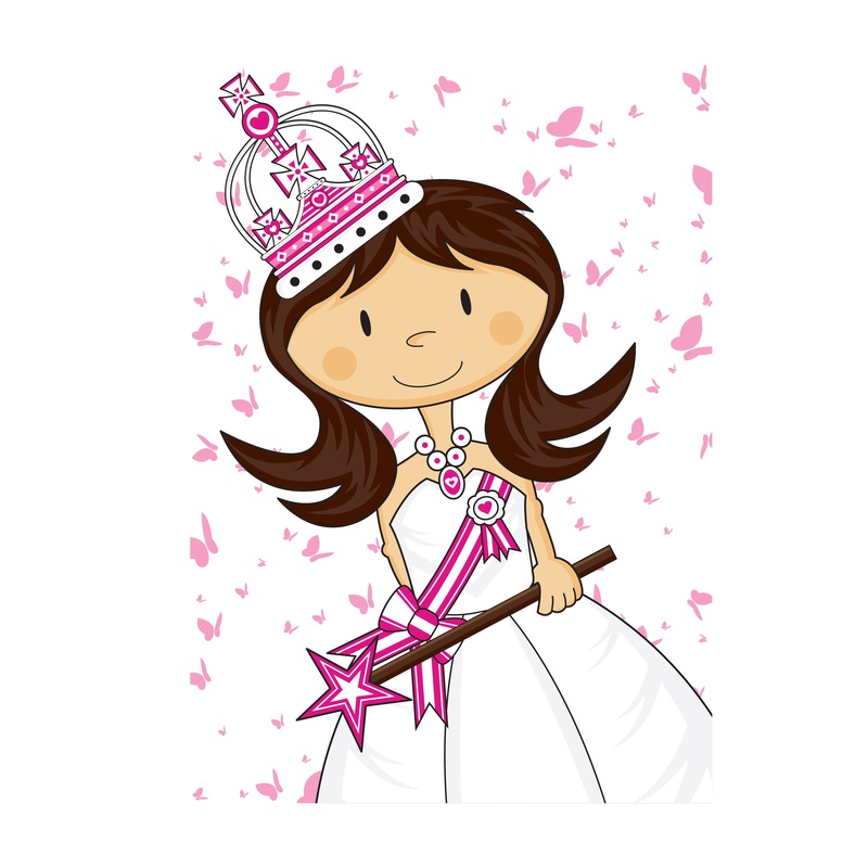 Nursery Princess:  White Dress Part 2 Mural        –   Removable Wall   Adhesive Decal