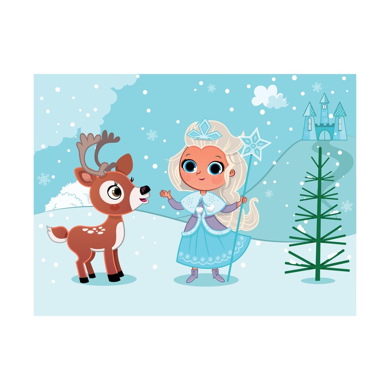 Nursery Princess:  Winter Mural        –   Removable Wall   Adhesive Decal