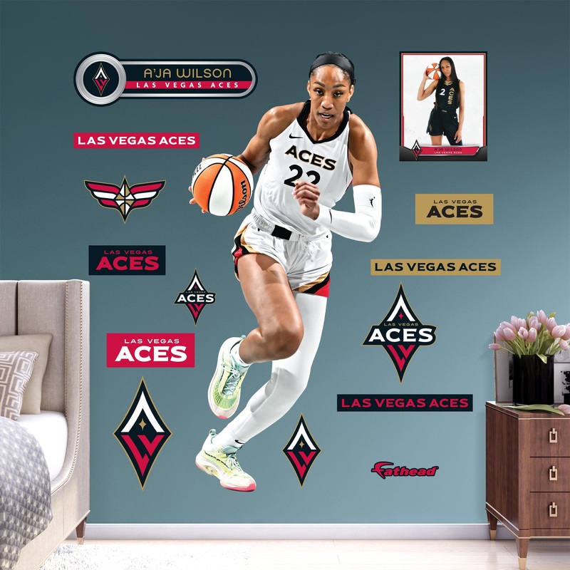 A’ja Wilson – RealBig Collection – Official WNBA – Las Vegas Aces – Reusable Vinyl Wall Decals