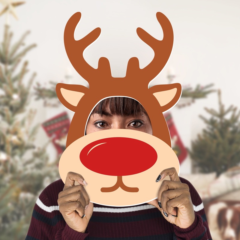 Christmas Reindeer Mask    Cutout  –      Big Head