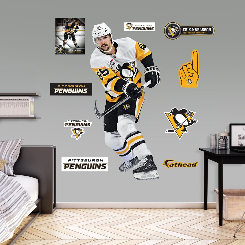Erik Karlsson – RealBig Collection – Official NHL – Pittsburgh Penguins – Reusable Vinyl Wall Decals