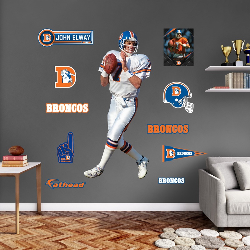 John Elway – RealBig Throwback Legend Collection – Official NFL – Denver Broncos – Reusable Vinyl Wall Decals
