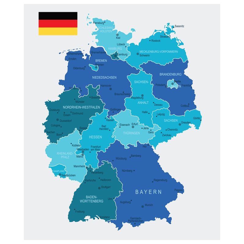 Maps of Europe: Germany Mural        –   Removable Wall   Adhesive Decal