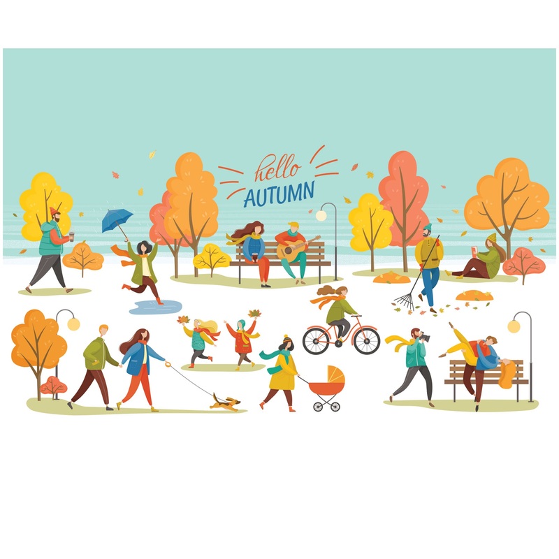 Seasons Decor: Autumn Hello Autumn Mural        –   Removable Wall   Adhesive Decal