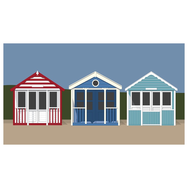 Seasons Decor:  Summer Houses Mural        –   Removable Wall   Adhesive Decal