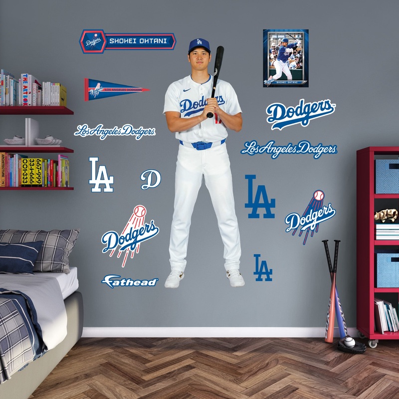 Shohei Ohtani – RealBig Studio Collection – Official MLB – Los Angeles Dodgers – Reusable Vinyl Wall Decals