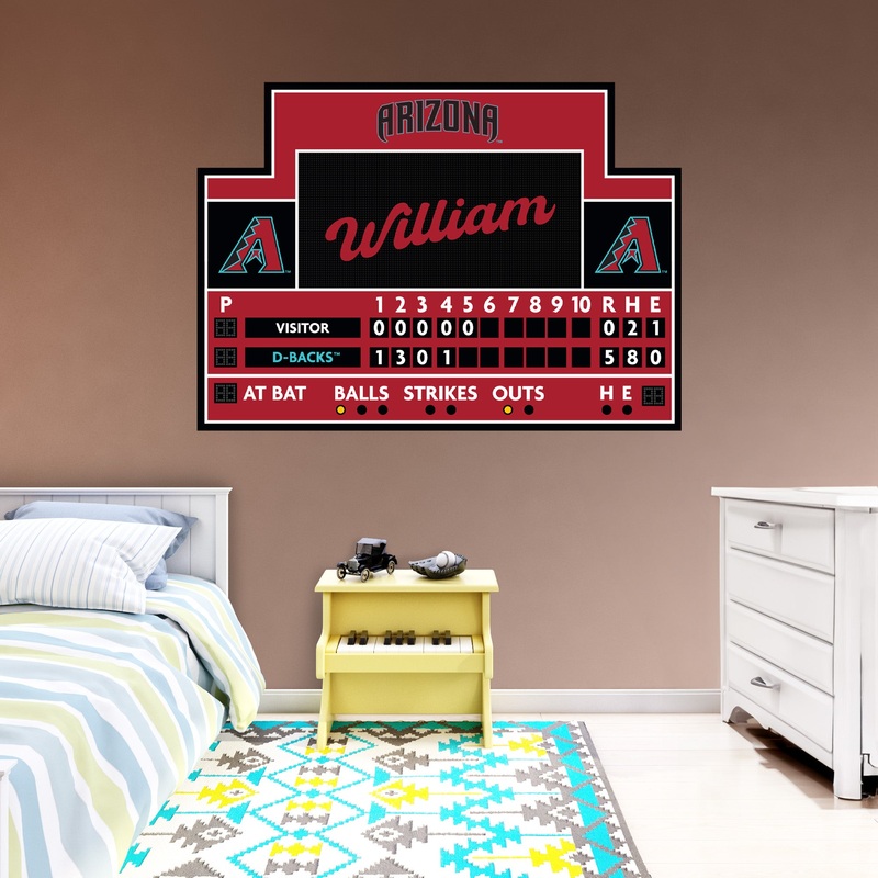 Arizona Diamondbacks – Scoreboard Graphic – With Personalized Name – Official MLB – Vinyl Transfer Decal