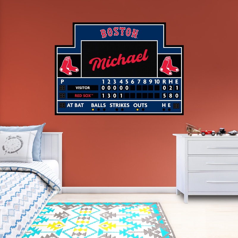 Boston Red Sox – Scoreboard Graphic – With Personalized Name – Official MLB – Vinyl Transfer Decal