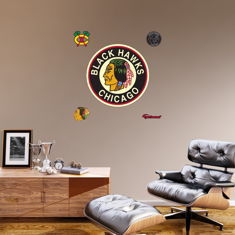 Chicago Blackhawks – RealBig Vintage Logo Collection – Official NHL – Reusable Vinyl Wall Decals