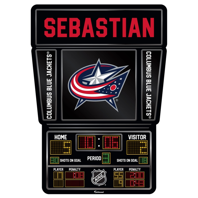 Columbus Blue Jackets – Scoreboard Graphic – With Personalized Name – Official NHL – Vinyl Transfer Decal