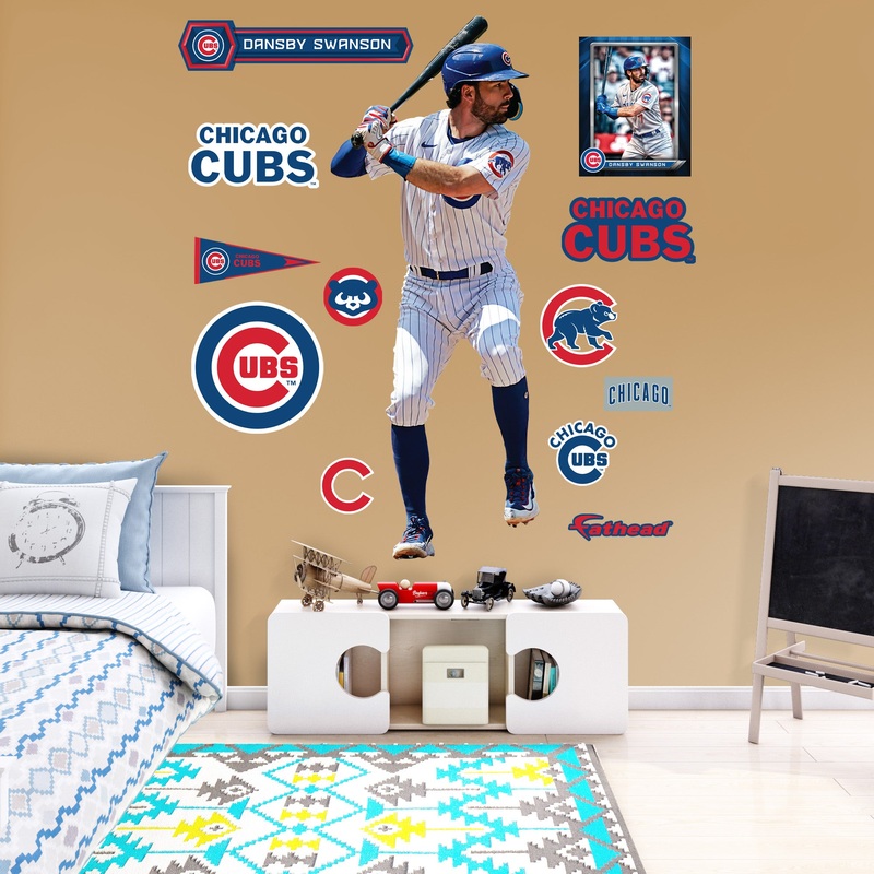 Dansby Swanson – RealBig Collection – Official MLB – Chicago Cubs – Reusable Vinyl Wall Decals