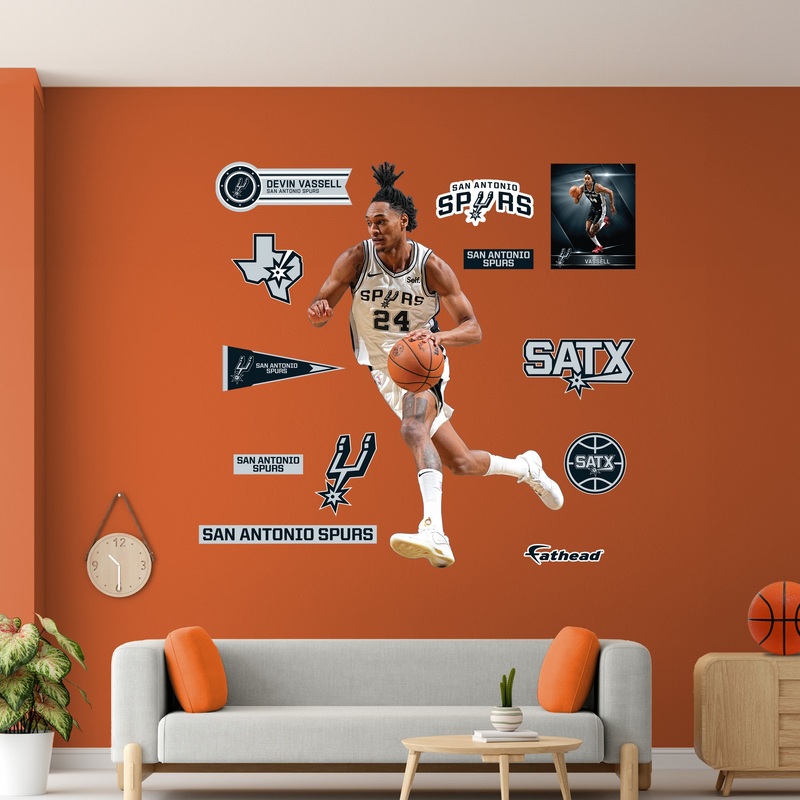 Devin Vassell – RealBig Collection – Official NBA – San Antonio Spurs – Reusable Vinyl Wall Decals